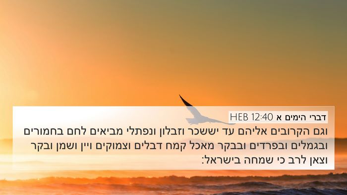 דברי הימים א 12:40 HEB Bible Verse Image