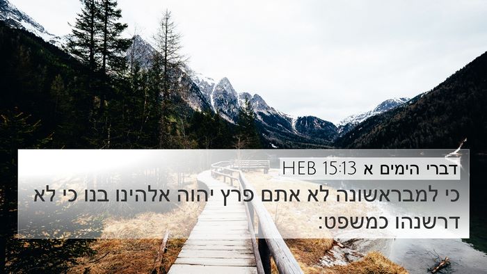 דברי הימים א 15:13 HEB Bible Verse Image