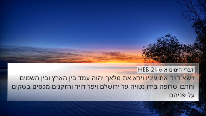 דברי הימים א 21:16 HEB Bible Verse Image
