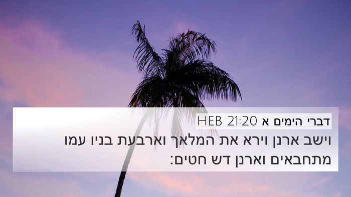 דברי הימים א 21:20 HEB Bible Verse Image
