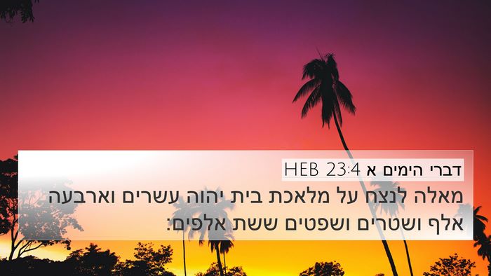 דברי הימים א 23:4 HEB 4K Wallpaper - מאלה לנצח על מלאכת בית יהוה - 4K Wallpaper Bible Verse