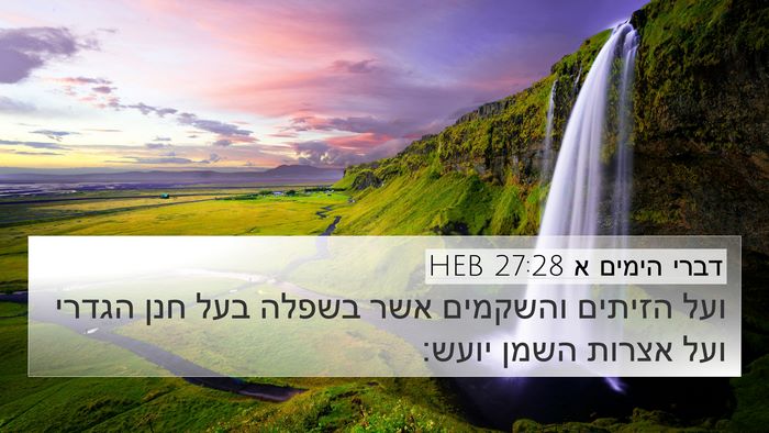 דברי הימים א 27:28 HEB 4K Wallpaper - ועל הזיתים והשקמים אשר - 4K Wallpaper Bible Verse