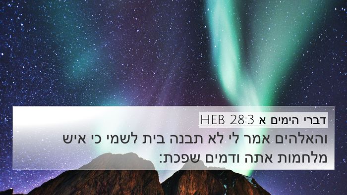 דברי הימים א 28:3 HEB Bible Verse Image