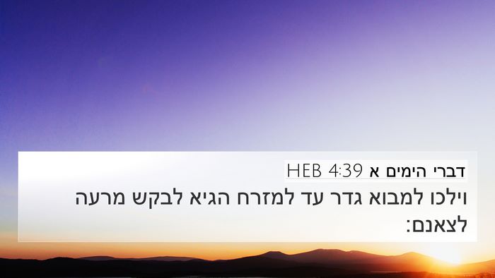דברי הימים א 4:39 HEB Bible Verse Image
