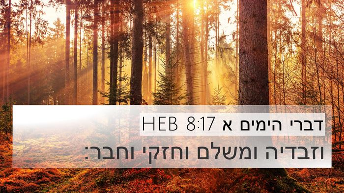 דברי הימים א 8:17 HEB 4K Wallpaper - וזבדיה ומשלם וחזקי - 4K Wallpaper Bible Verse