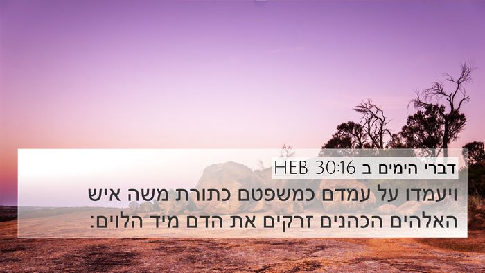 דברי הימים ב 30:16 HEB 4K Wallpaper - ויעמדו על עמדם כמשפטם - 4K Wallpaper Bible Verse