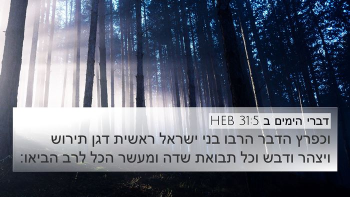 דברי הימים ב 31:5 HEB Bible Verse Image