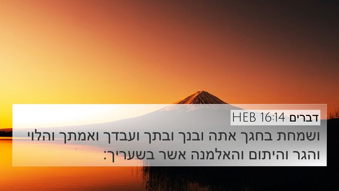 דברים 16:14 HEB Bible Verse Image