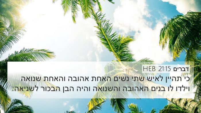 דברים 21:15 HEB Bible Verse Image