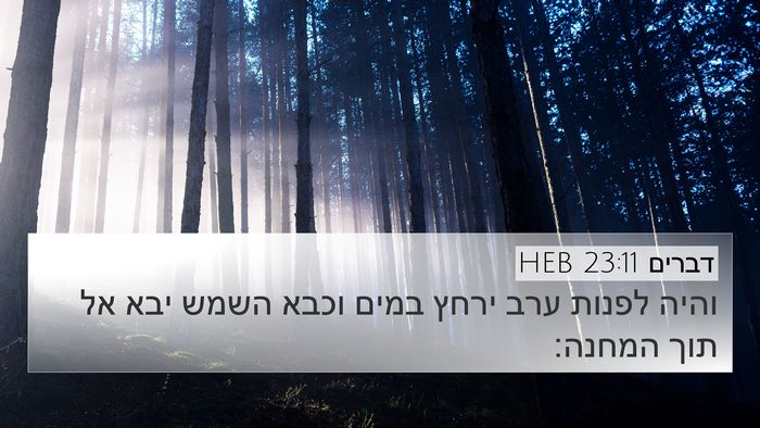 דברים 23:11 HEB 4K Wallpaper - והיה לפנות ערב ירחץ במים - 4K Wallpaper Bible Verse