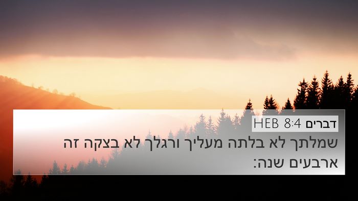 דברים 8:4 HEB 4K Wallpaper - שמלתך לא בלתה מעליך ורגלך - 4K Wallpaper Bible Verse
