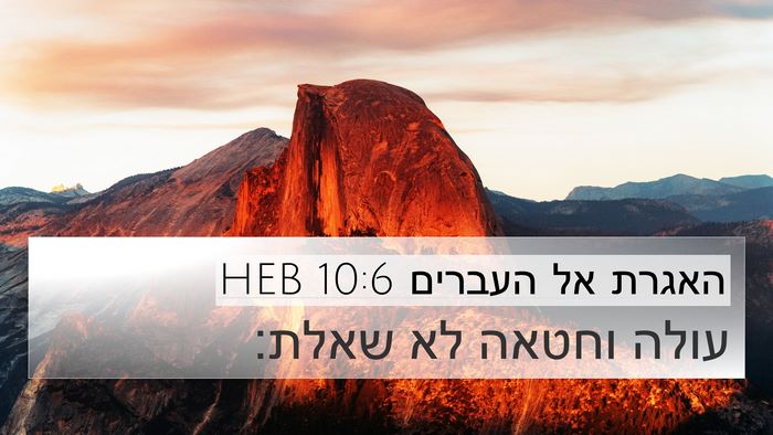 האגרת אל העברים 10:6 HEB Bible Verse Image