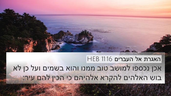 האגרת אל העברים 11:16 HEB Bible Verse Image