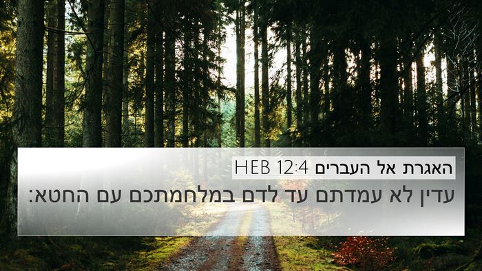 האגרת אל העברים 12:4 HEB Bible Verse Image