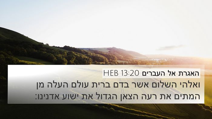 האגרת אל העברים 13:20 HEB Bible Verse Image