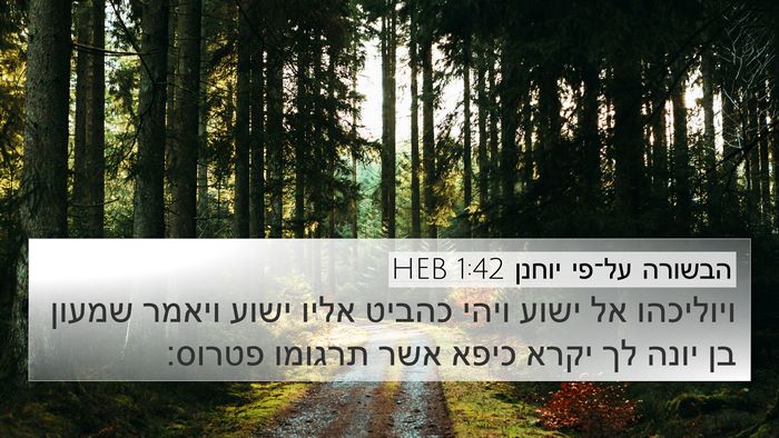 הבשורה על־פי יוחנן 1:42 HEB Bible Verse Image