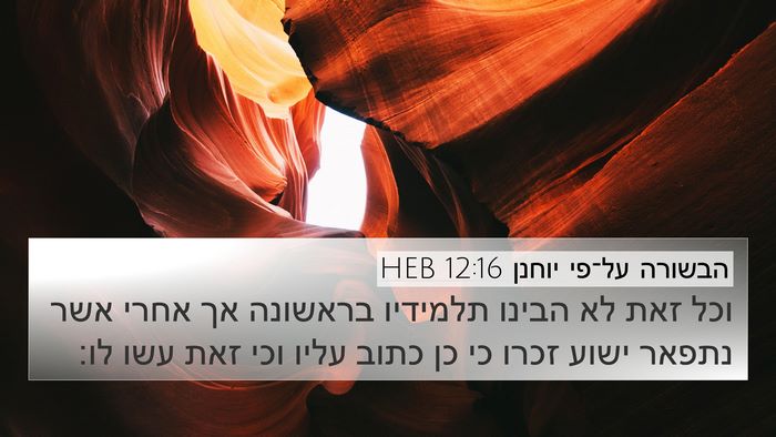 הבשורה על־פי יוחנן 12:16 HEB Bible Verse Image