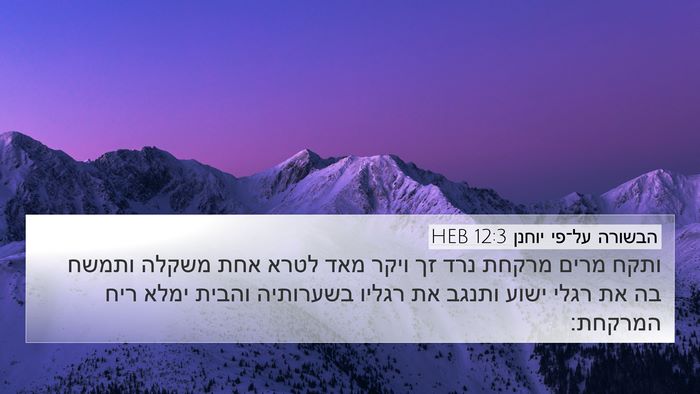 הבשורה על־פי יוחנן 12:3 HEB Bible Verse Image