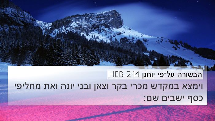 הבשורה על־פי יוחנן 2:14 HEB Bible Verse Image