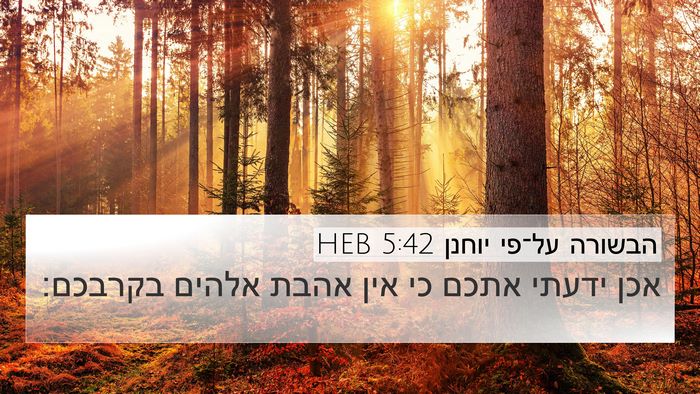 הבשורה על־פי יוחנן 5:42 HEB Bible Verse Image