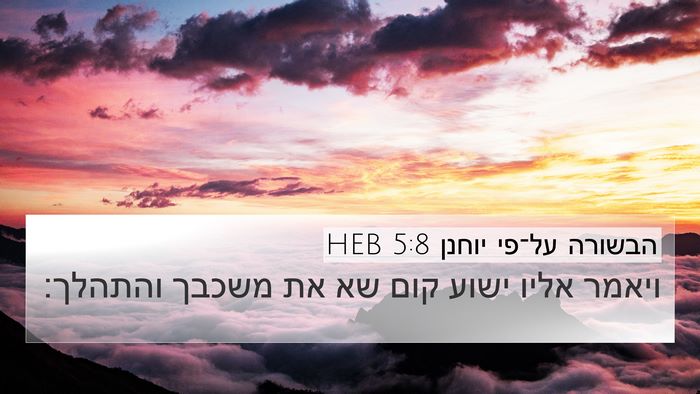 הבשורה על־פי יוחנן 5:8 HEB Bible Verse Image