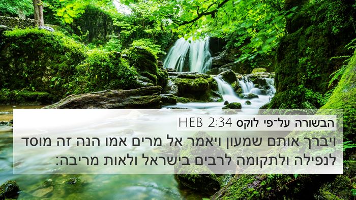 הבשורה על־פי לוקס 2:34 HEB Bible Verse Image