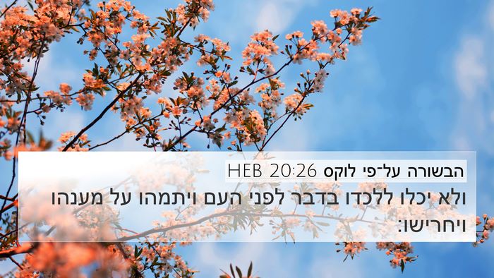 הבשורה על־פי לוקס 20:26 HEB 4K Wallpaper - ולא יכלו ללכדו בדבר לפני - 4K Wallpaper Bible Verse