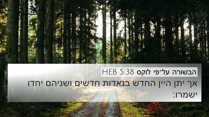 הבשורה על־פי לוקס 5:38 HEB 4K Wallpaper - אך יתן היין החדש בנאדות - 4K Wallpaper Bible Verse