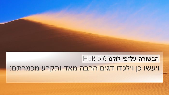 הבשורה על־פי לוקס 5:6 HEB 4K Wallpaper - ויעשו כן וילכדו דגים הרבה - 4K Wallpaper Bible Verse