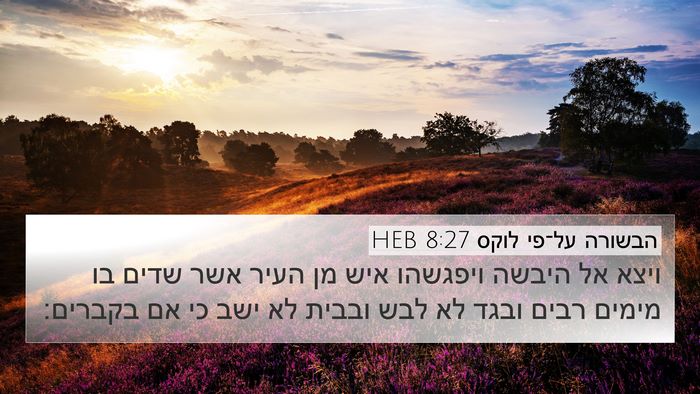 הבשורה על־פי לוקס 8:27 HEB Bible Verse Image