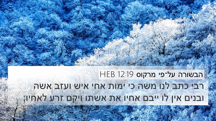 הבשורה על־פי מרקוס 12:19 HEB 4K Wallpaper - רבי כתב לנו משה כי ימות אחי - 4K Wallpaper Bible Verse