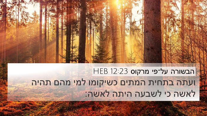 הבשורה על־פי מרקוס 12:23 HEB 4K Wallpaper - ועתה בתחית המתים כשיקומו - 4K Wallpaper Bible Verse