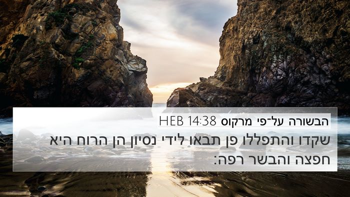 הבשורה על־פי מרקוס 14:38 HEB Bible Verse Image