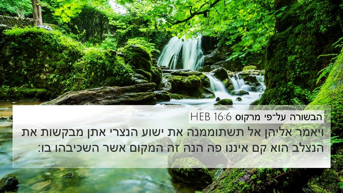 הבשורה על־פי מרקוס 16:6 HEB Bible Verse Image