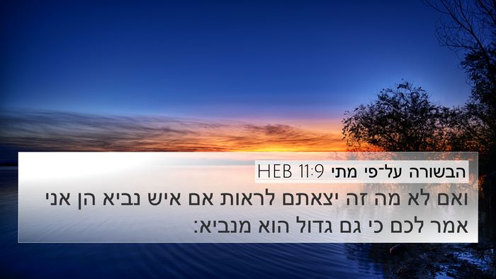 הבשורה על־פי מתי 11:9 HEB Bible Verse Image
