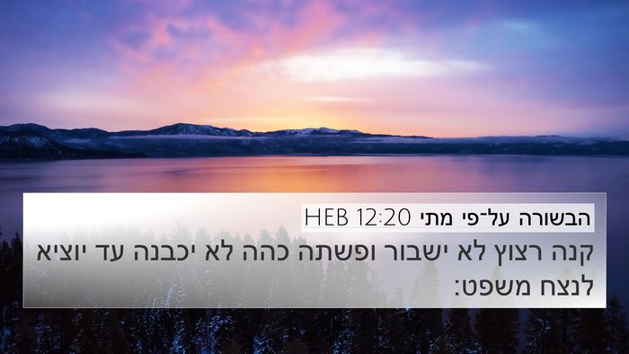 הבשורה על־פי מתי 12:20 HEB 4K Wallpaper - קנה רצוץ לא ישבור ופשתה כהה - 4K Wallpaper Bible Verse