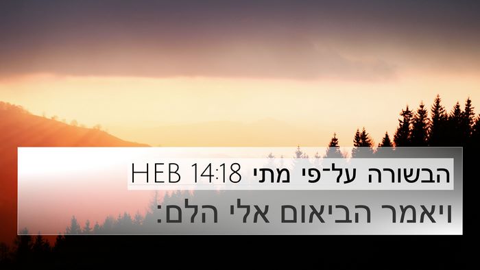 הבשורה על־פי מתי 14:18 HEB Bible Verse Image