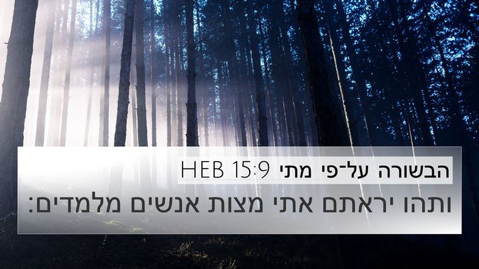 הבשורה על־פי מתי 15:9 HEB Bible Verse Image