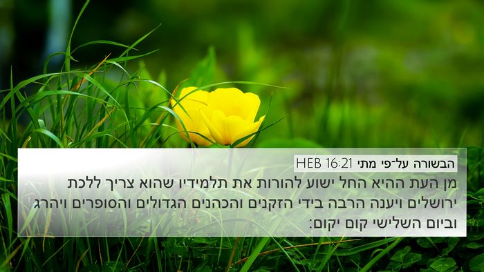 הבשורה על־פי מתי 16:21 HEB Bible Verse Image