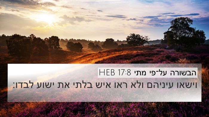 הבשורה על־פי מתי 17:8 HEB Bible Verse Image