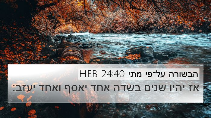 הבשורה על־פי מתי 24:40 HEB Bible Verse Image