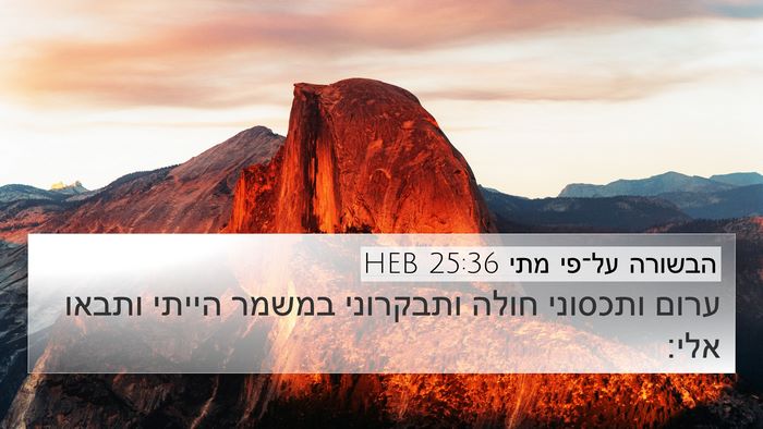 הבשורה על־פי מתי 25:36 HEB Bible Verse Image