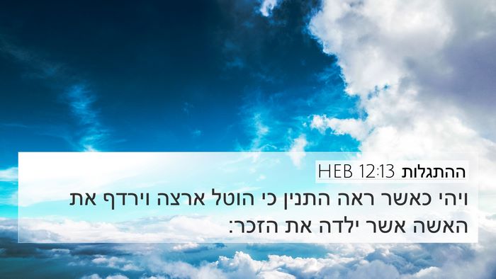 ההתגלות 12:13 HEB Bible Verse Image
