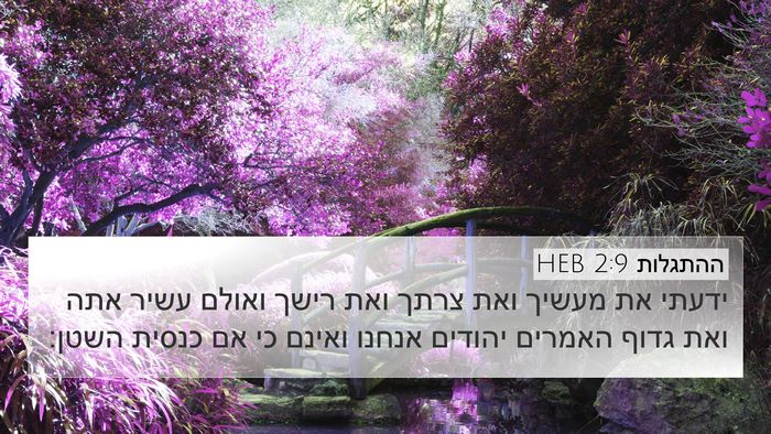 ההתגלות 2:9 HEB Bible Verse Image
