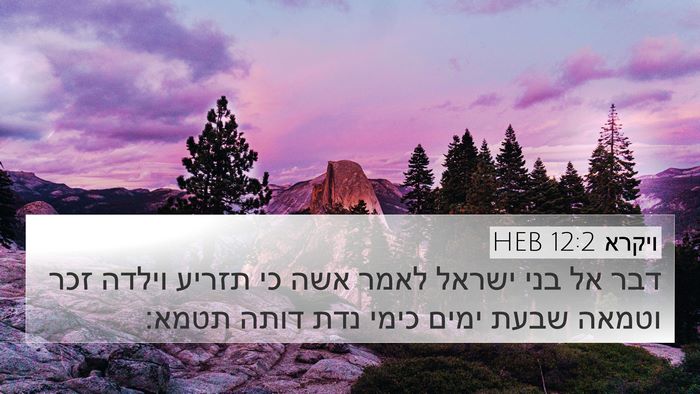 ויקרא 12:2 HEB Bible Verse Image