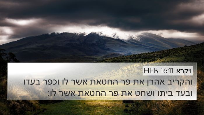 ויקרא 16:11 HEB 4K Wallpaper - והקריב אהרן את פר החטאת אשר - 4K Wallpaper Bible Verse