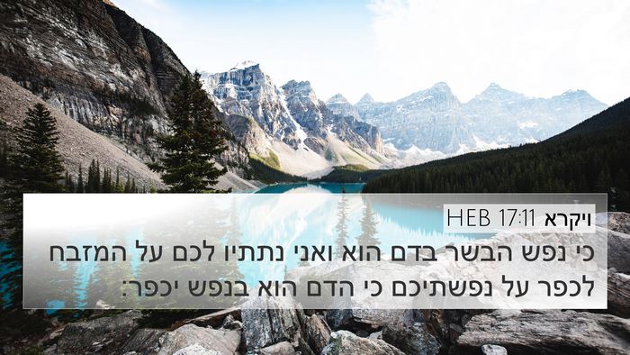 ויקרא 17:11 HEB Bible Verse Image