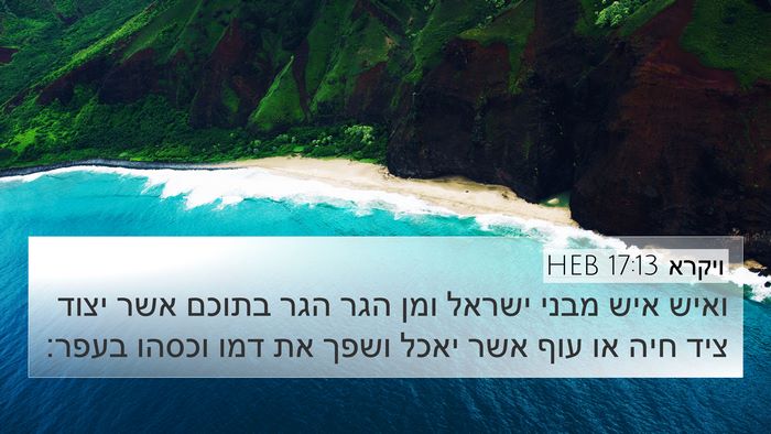 ויקרא 17:13 HEB Bible Verse Image
