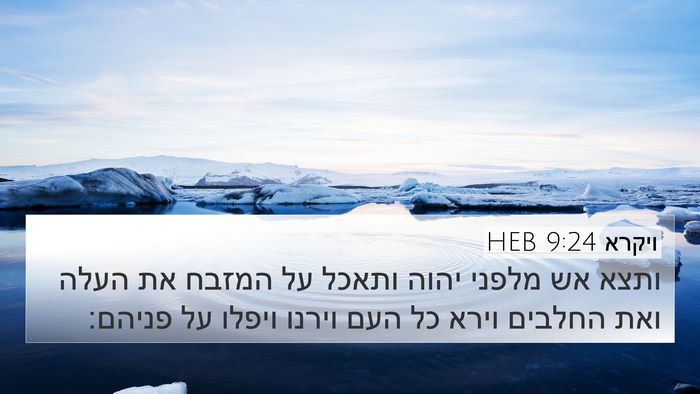 ויקרא 9:24 HEB Bible Verse Image
