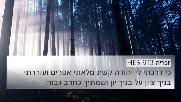 זכריה 9:13 HEB Bible Verse Image